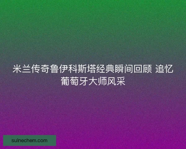 米兰传奇鲁伊科斯塔经典瞬间回顾 追忆葡萄牙大师风采