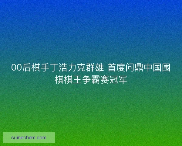 00后棋手丁浩力克群雄 首度问鼎中国围棋棋王争霸赛冠军