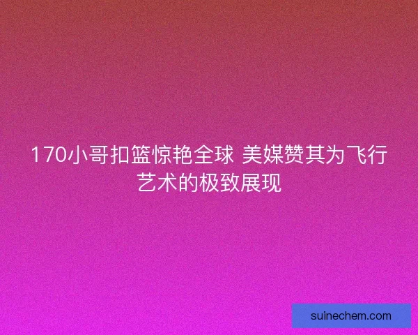 170小哥扣篮惊艳全球 美媒赞其为飞行艺术的极致展现