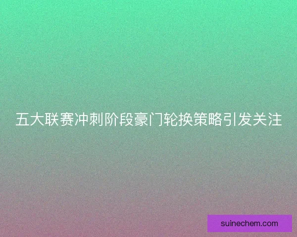 五大联赛冲刺阶段豪门轮换策略引发关注