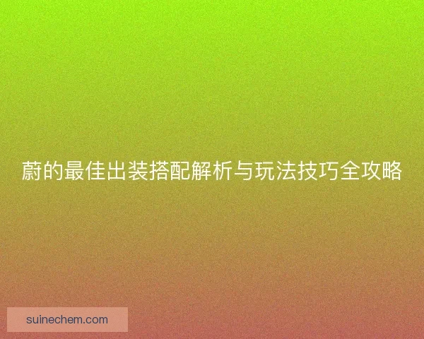 蔚的最佳出装搭配解析与玩法技巧全攻略