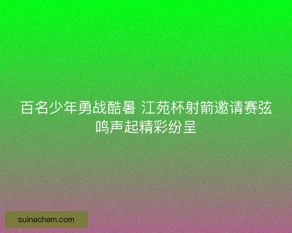百名少年勇战酷暑 江苑杯射箭邀请赛弦鸣声起精彩纷呈