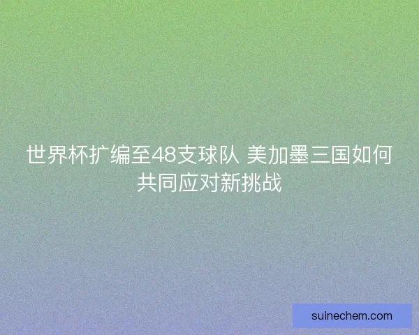 世界杯扩编至48支球队 美加墨三国如何共同应对新挑战 世界杯扩编至48支球队 美加墨三国如何共同应对新挑战